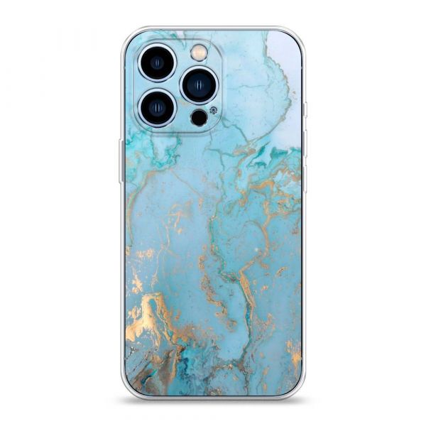 Silicone case Blue marble pattern for iPhone 13 Pro