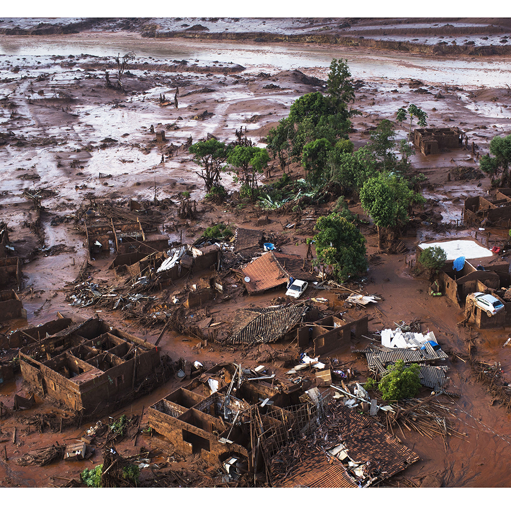 Devastated homes after the Samarco disaster in 2015